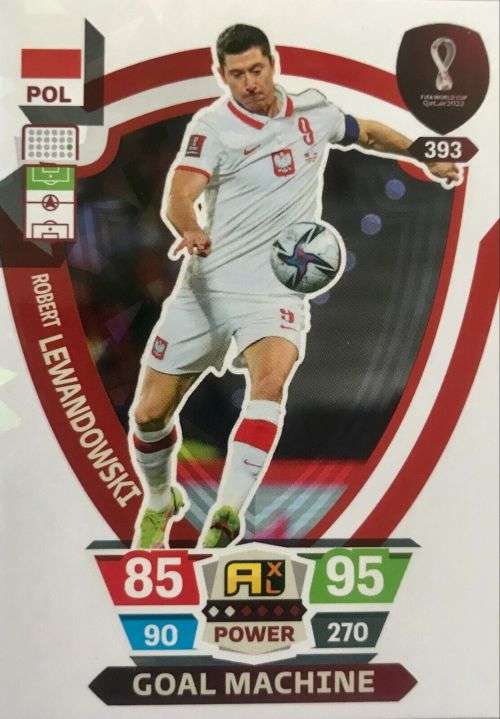 ROBERT LEWANDOWSKI - PANINI `FIFA WORLD CUP 2022` QATAR - `GOAL MACHINE` TRADING CARD 393