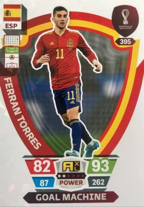 FERRAN TORRES - PANINI `FIFA WORLD CUP 2022` QATAR - `GOAL MACHINE` TRADING CARD 395