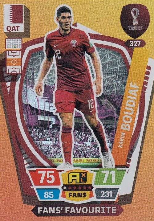 KARIM BOUDIAF - PANINI `FIFA WORLD CUP 2022` QATAR - `FANS FAVOURITE` TRADING CARD 327
