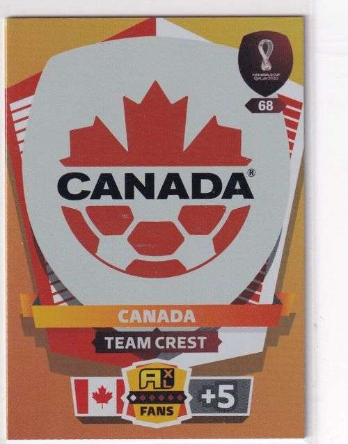 CANADA - PANINI `FIFA WORLD CUP 2022` QATAR - `TEAM CREST` TRADING CARD 68