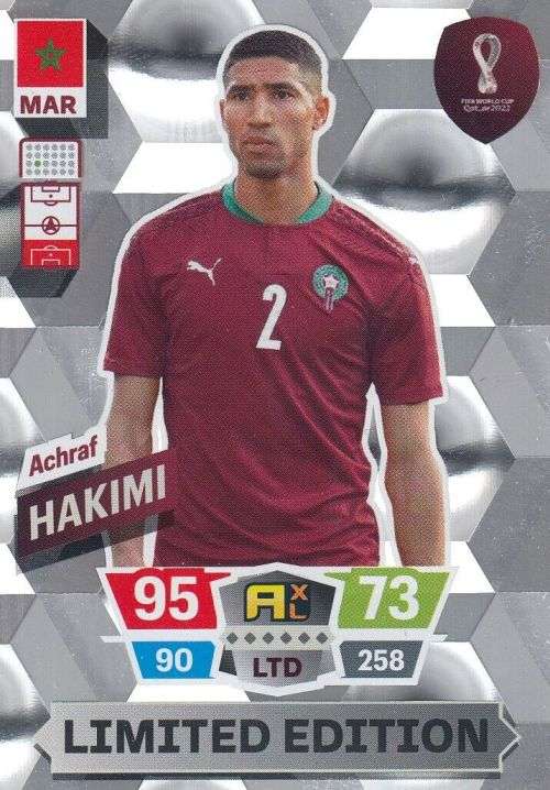 ACHRAF HAKIMI - PANINI `FIFA WORLD CUP 2022` QATAR - RARE `LIMITED EDITION` TRADING CARD