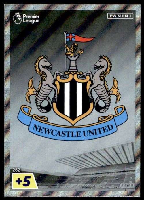 NEWCASTLE UNITED - PANINI  English Premier League 2022/23 -FOIL `CLUB BADGE` TRADING CARD 262