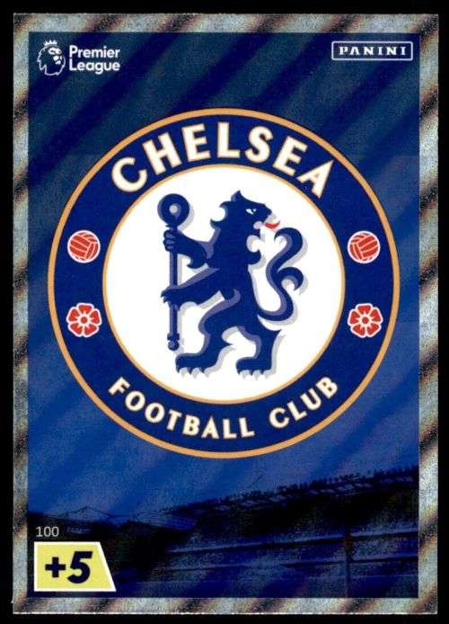 CHELSEA FC - PANINI  English Premier League 2022/23 -FOIL `CLUB BADGE` TRADING CARD 100