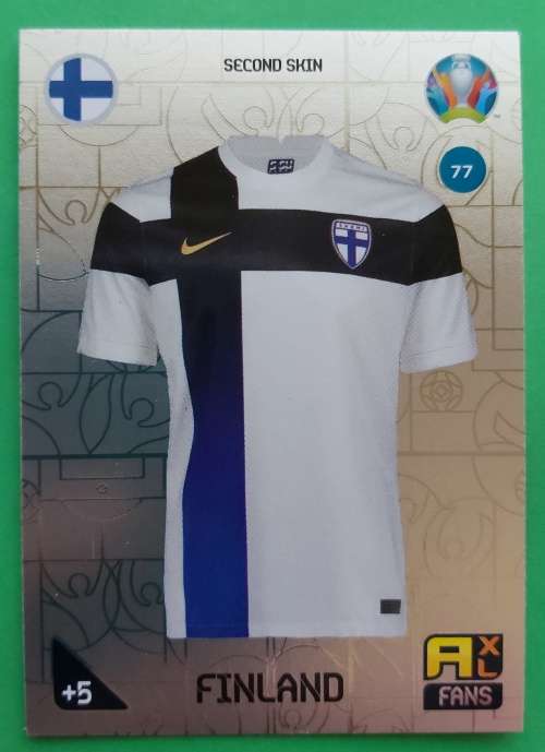 FINLAND - PANINI  `EURO 2020 KICK OFF` -  FOIL `SECOND SKIN FANS` TRADING CARD 77