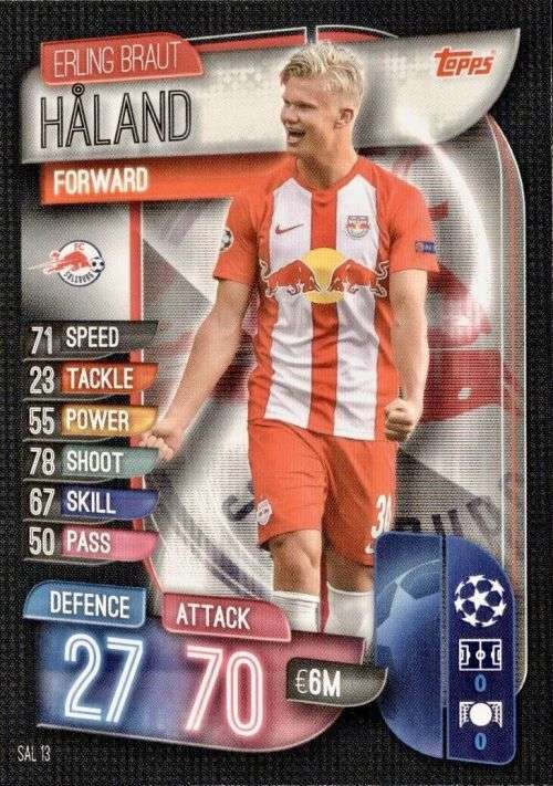 ERLING B HALAND - CHAMPIONS/EUROPA LEAGUE 2019/20 - RARE `ROOKIE` TRADING CARD SAL13