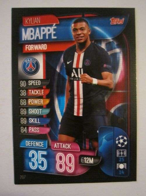 KYLIAN MBAPPE - TOPPS CHAMPIONS LEAGUE 2018/19 -  `BASE`  TRADING CARD Variation 267