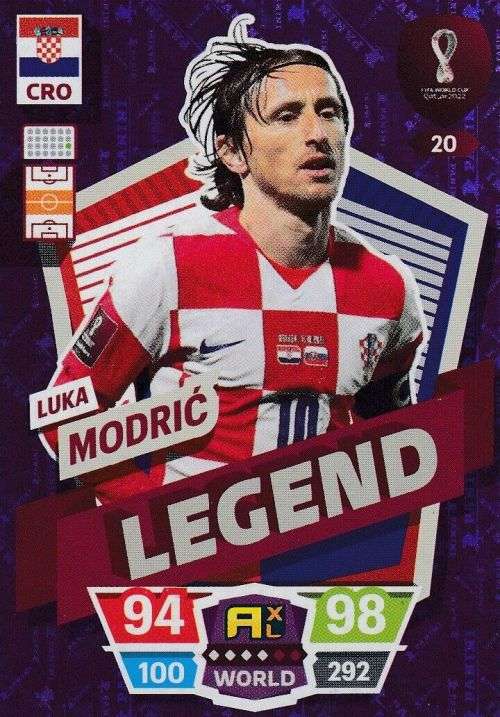 LUKA MODRIC - PANINI `FIFA WORLD CUP 2022` QATAR - RARE `LEGEND` TRADING CARD 20