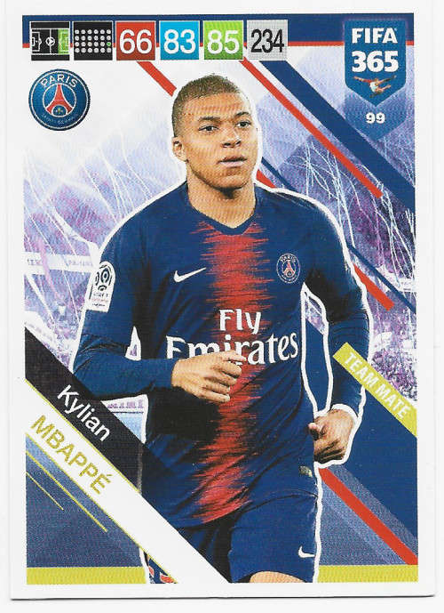 KYLIAN MBAPPE - PANINI FIFA 365 COLLECTION 2019 -  BASE TRADING CARD 99