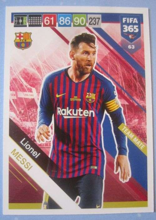 LIONEL MESSI - PANINI `FIFA 365` 2019 EDITION - `BASE` TRADING CARD