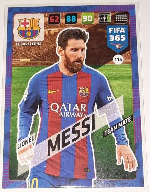 LIONEL MESSI - PANINI `FIFA 365` 2018 EDITION - `BASE` TRADING CARD