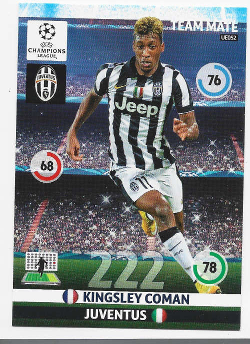 KINGSLEY COMAN (Juventus) - PANINI `CHAMPIONS LEAGUE` 2014/2015 - ROOKIE `BASE` TRADING CARD