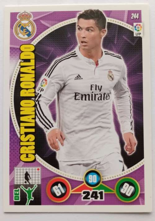 CRISTIANO RONALDO  - PANINI ADRENALYN `LA LIGA` 2014/15 - RARE `BASE` TRADING CARD 244