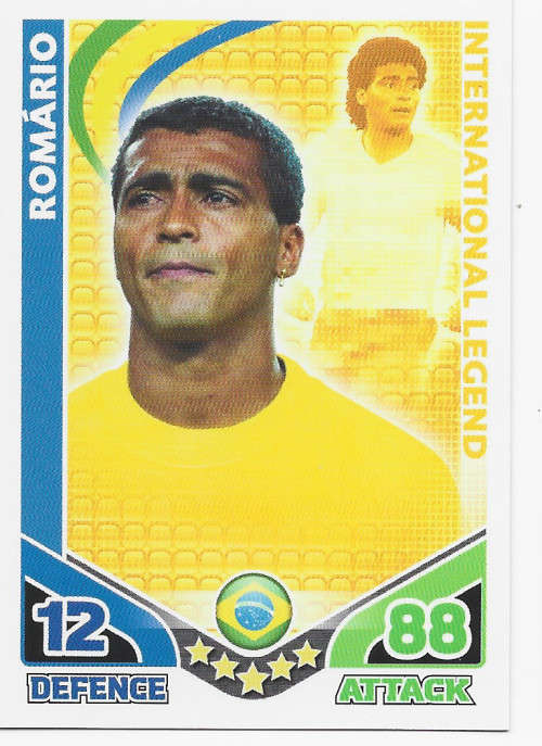 ROMARIO (Brazil) - TOPPS `MATCH ATTAX WORLD CUP 2010` - `INTERNATIONAL LEGEND` BASE TRADING CARD