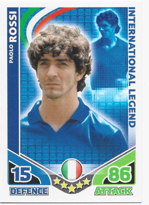 PAOLO ROSSI (Italy) - TOPPS `MATCH ATTAX WORLD CUP 2010` - `INTERNATIONAL LEGEND` TRADING CARD