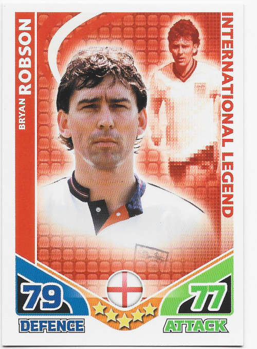 BRYAN ROBSON (Eng.) - TOPPS `MATCH ATTAX WORLD CUP 2010` - `INTERNATIONAL LEGEND` TRADING CARD