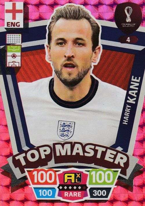 HARRY KANE - PANINI `FIFA WORLD CUP 2022` QATAR - RARE `TOP MASTER` TRADING CARD 4