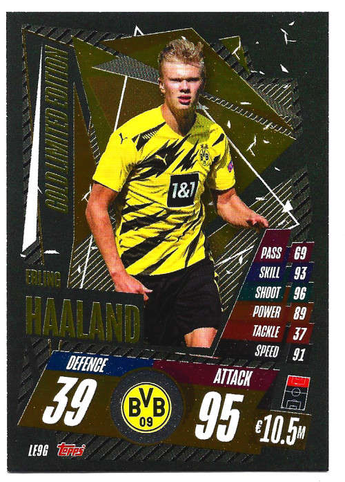 ERLING HAALAND - CHAMPIONS LEAGUE 2020/21 -  GOLD FOIL `LIMITED EDITION` TRADING CARD LE9G