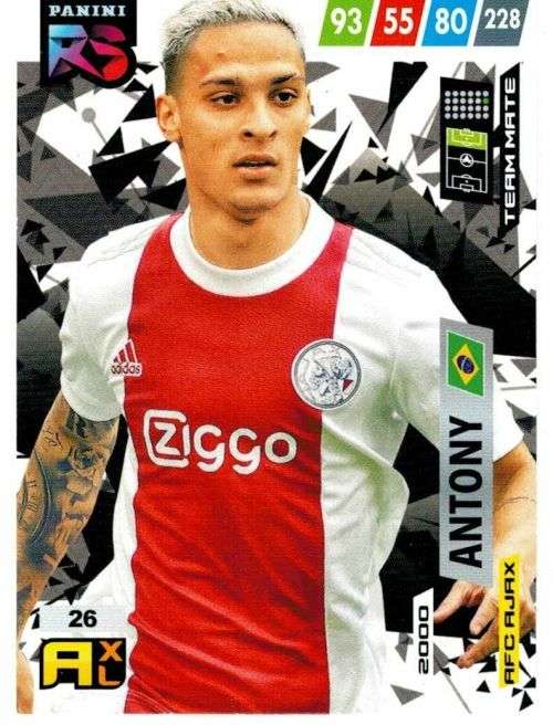 ANTONY (Ajax) - PANINI `FIFA 365 COLLECTION` 2021/22 - RISING STAR TRADING CARD 26
