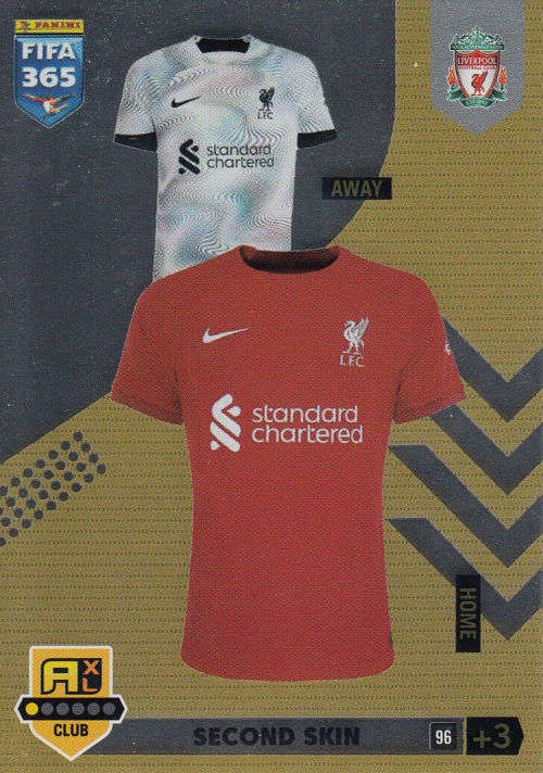 LIVERPOOL FC - PANINI `FIFA 365 COLLECTION` 2023 - `SECOND SKIN` FOIL TRADING CARD 96