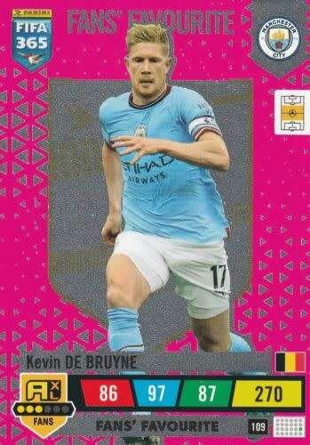 KEVIN DE BRUYNE - PANINI `FIFA 365 COLLECTION` 2023 - `FANS FAVORITE` FOIL TRADING CARD 109