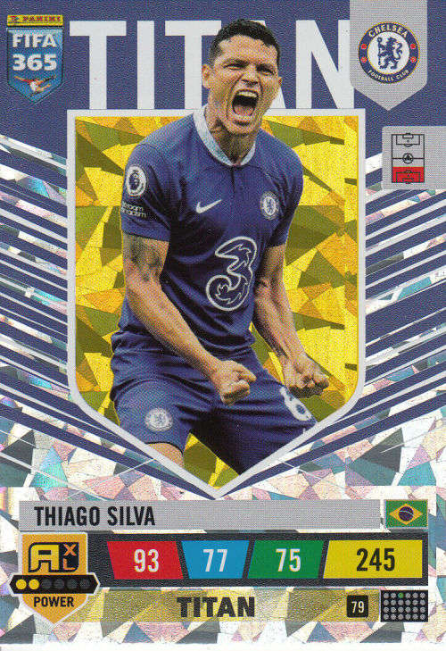THIAGO SILVA - PANINI `FIFA 365 COLLECTION` 2023 - `TITAN` FOIL TRADING CARD 79