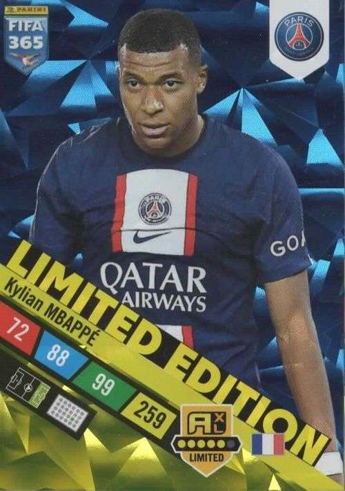 KYLIAN MBAPPE - PANINI `FIFA 365 COLLECTION` 2023 - GOLD `LIMITED EDITION` FOIL TRADING CARD