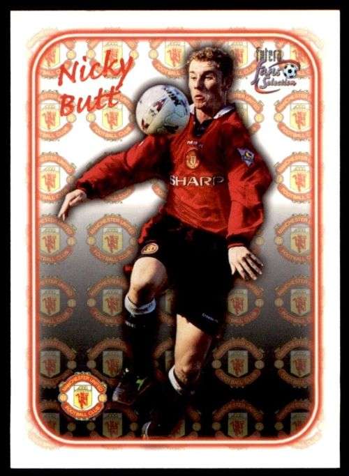 NICKY BUTT - MAN. UNITED `Futera Fans Selection 1997`  - `EMBOSSED` TRADING CARD SE6