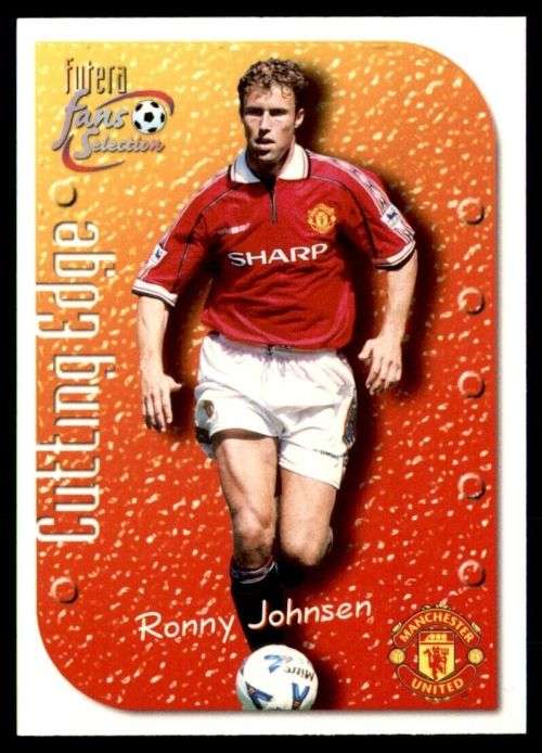 RONNY JOHNSEN - MAN. UNITED `Futera Fans Selection 1999`- `EMBOSSED` TRADING CARD CE6