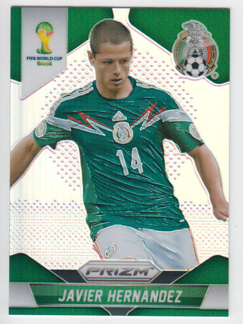 JAVIER HERNANDEZ - PANINI PRIZM `FIFA WORLD CUP 2014` - `PRIZM PARALLEL` BASE TRADING CARD 148
