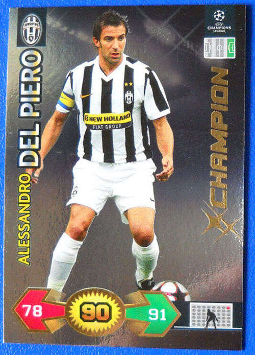 ALESSANDRO DEL PIERO - PANINI `CHAMPIONS LEAGUE S/STRIKES 2009/10` - RARE `CHAMPION`TRADING  CARD