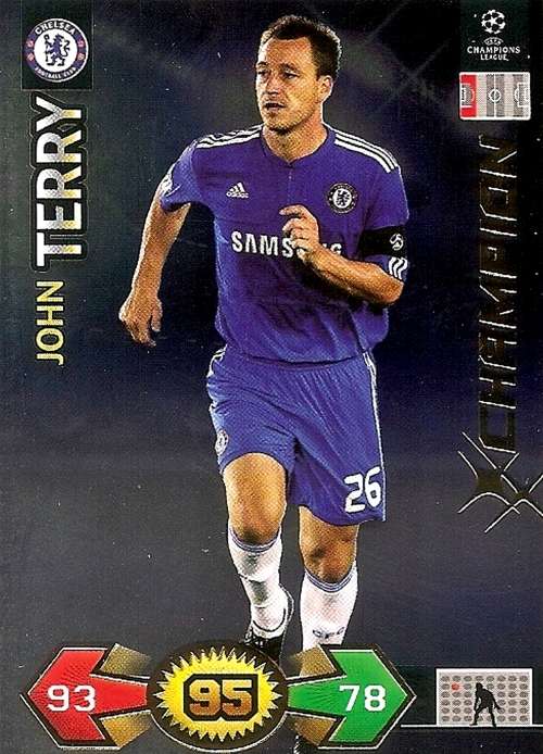 JOHN TERRY - PANINI `CHAMPIONS LEAGUE S/STRIKES 2009/10` - RARE `CHAMPION` TRADING CARD