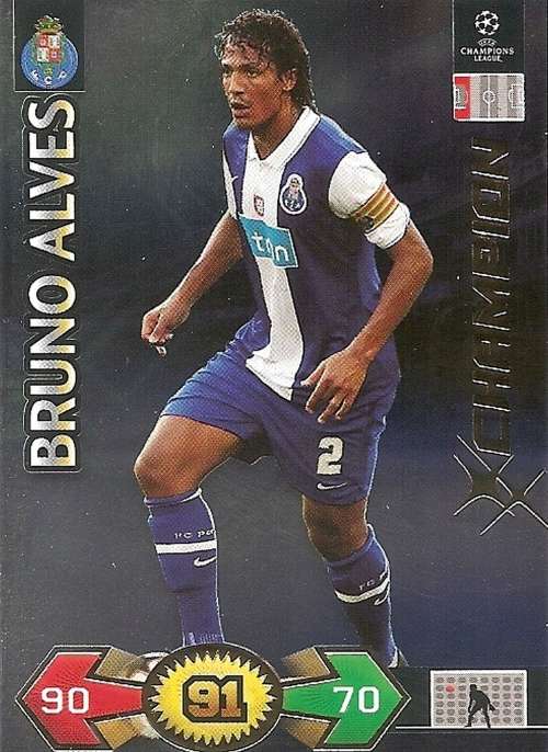 BRUNO ALVES - PANINI `CHAMPIONS LEAGUE S/STRIKES 2009/10` - RARE `CHAMPION` TRADING CARD