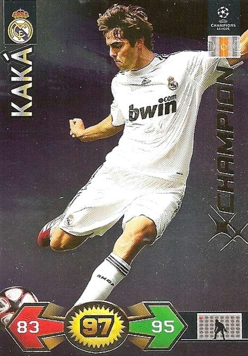 KAKA - PANINI `CHAMPIONS LEAGUE S/STRIKES 2009/10` - RARE `CHAMPION` TRADING CARD