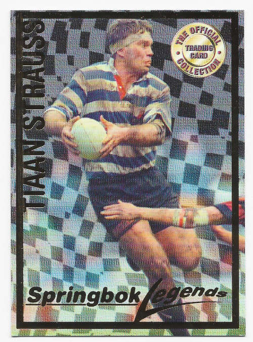 TIAAN STRAUSS - RUGBY 1997 COLLECTION by PANINI - VERY RARE GOLD FOIL `LEGEND` TRADING CARD 113