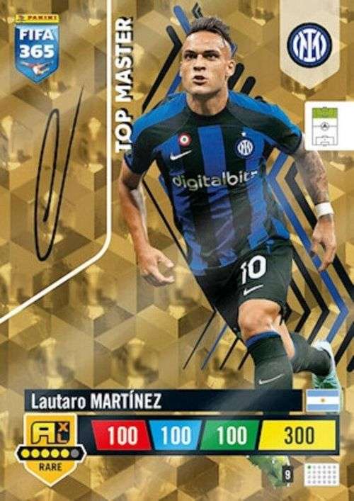 LAUTARO MARTINEZ - PANINI `FIFA 365 COLLECTION` 2023 - GOLD `TOP MASTER` FOIL TRADING CARD 9
