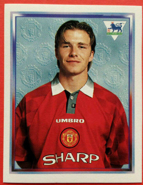 DAVID BECKHAM `RARE` MERLIN Premier League Sticker collection 1998 - RARE `STICKER` 350
