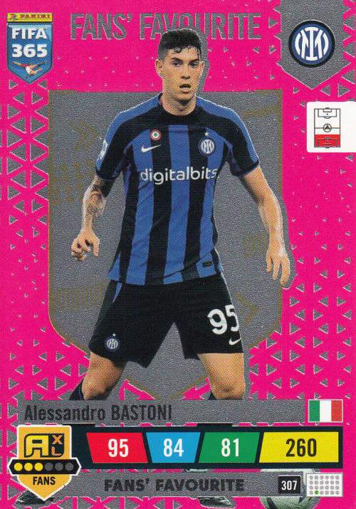 ALEX. BASTONI - PANINI `FIFA 365 COLLECTION` 2023 - `FANS FAVORITE` FOIL TRADING CARD 307