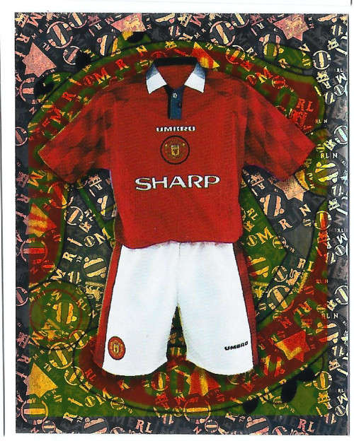 MANCHESTER UNITED - MERLIN Premier League Sticker collection 1998 - KIT FOIL `STICKER` 338