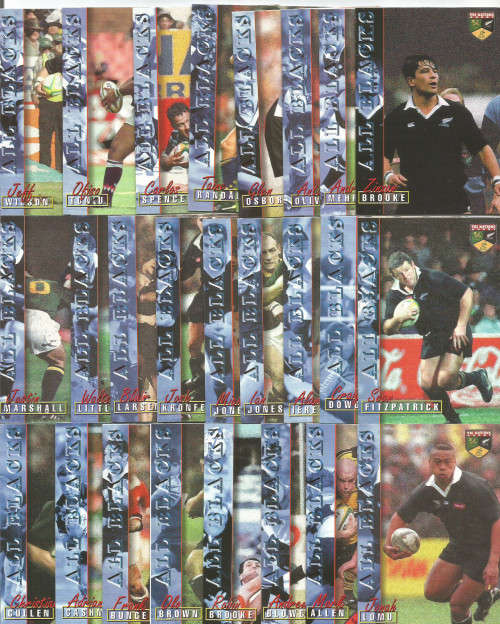 ALL BLACKS  - PANINI RUGBY CARD COLLECTION 1997 - 1995 TEAM COMPLETE SET of 25 TRADING CARDS