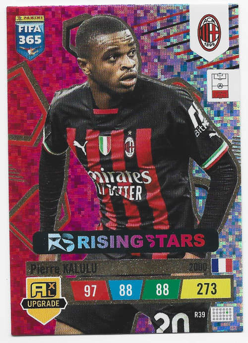 PIERRE KALULU (AC Milan) - PANINI `FIFA 365 UPDATE COLLECTION` 2023 -`RISING STAR`TRADING CARD R39