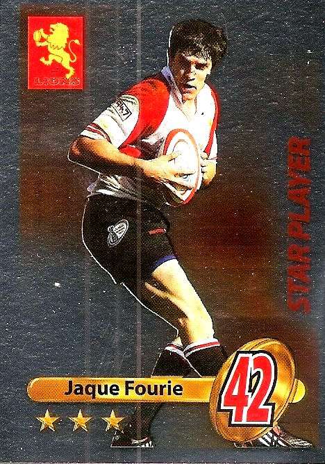 JAQUE FOURIE (Lions) - BIG BALL RUGBY COLLECTION  2009 - FOIL `STAR PLAYER` TRADING CARD