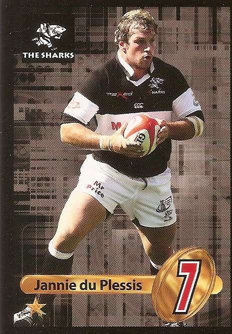 JANNIE DU PLESSIS (Shark) - BIG BALL RUGBY COLLECTION  2009 - BASE TRADING CARD