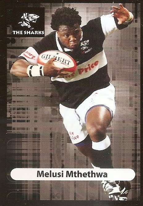 MELUSI MTHETHWA (Sharks) - BIG BALL RUGBY COLLECTION  2009 - BASE TRADING CARD