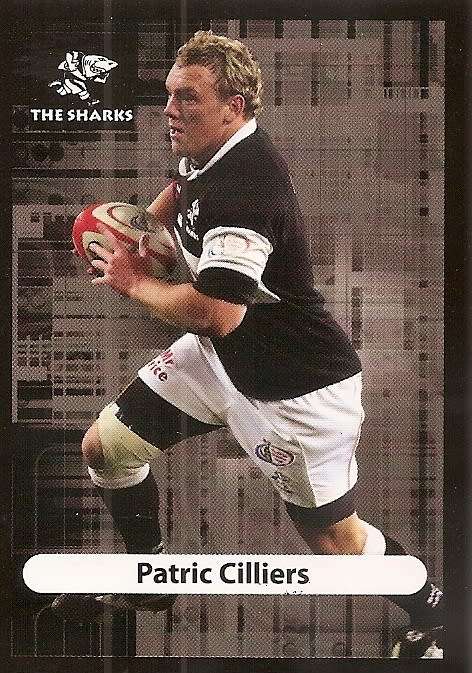 PATRIC CILLIERS (Sharks) - BIG BALL RUGBY COLLECTION  2009 - BASE TRADING CARD