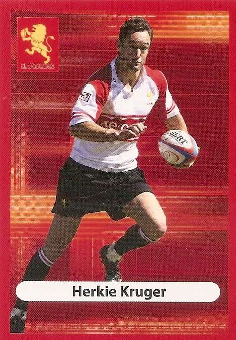 HERKIE KRUGER (Lions) - BIG BALL RUGBY COLLECTION  2009 -  BASE TRADING CARD