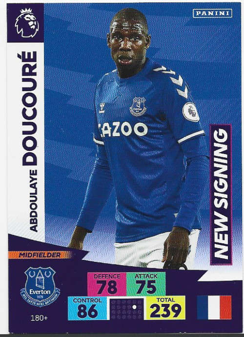 A. DOUCOURE (Everton) - EPL ADRENALYN `PLUS` 2020/2021 - `NEW SIGNING` TRADING CARD