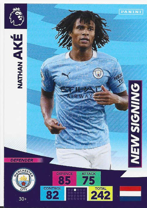 NATHAN AKE (Man. City) - EPL ADRENALYN `PLUS` 2020/2021 - `NEW SIGNING` TRADING CARD