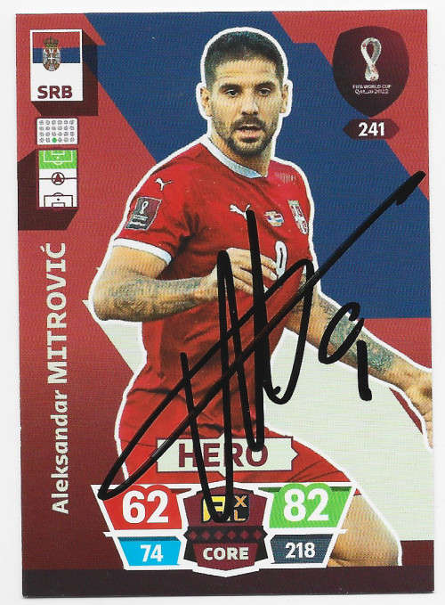 ALEX MITROVIC (Serbia) - PANINI `FIFA WORLD CUP 2022` QATAR - Personally SIGNED TRADING CARD