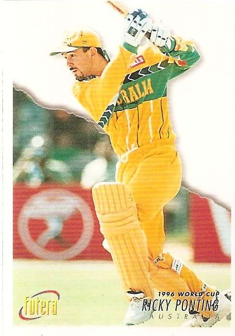 RICKY PONTING - 1996 FUTERA CRICKET WORLD CUP COLLECTION - BASE TRADING CARD 48