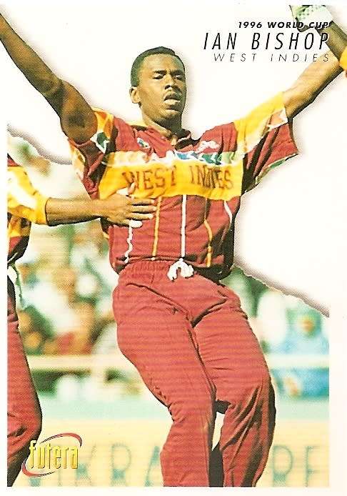 IAN BISHOP (West Indies) - 1996 FUTERA CRICKET WORLD CUP COLLECTION - BASE TRADING CARD 21